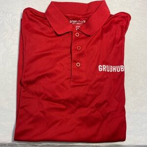 Brand New Polo Unisex / Men’s Small Red Short Sleeve Grubhub T shirt Small nwot